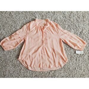 Dylan Women's Pink Long Sleeve Boho Top Blouse Size S